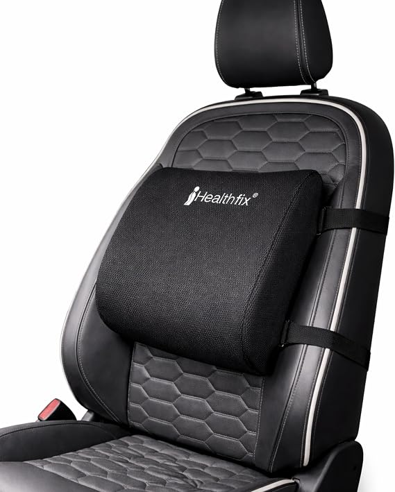 Healthfix® Car Lumbar Support Pillow | Back Cushion to Help Improve Posture (Soft)