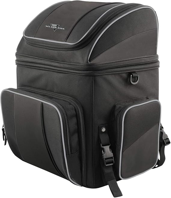 Nelson Rigg Route 1 Destination Backrest/Sissy Bar Rack Bag; Fits Harley Davidson, Indian, Yamaha & Suzuki Motorcycles