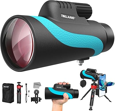 16x56 UHD Monocular Telescope, Monoculars for Adults High Powered, Monocular for Stargazing, with BAK-4Prism,FMC Lens, 8 Wide Angle,Bird Watching with Phone Holder & TripodBlue