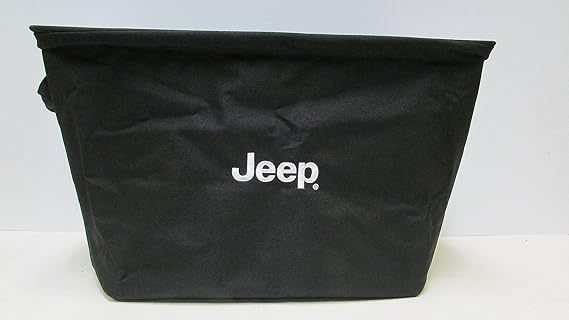 Mopar 82213732 Black Soft Collapsible Storage Tote with Jeep Logo, 1 Pack