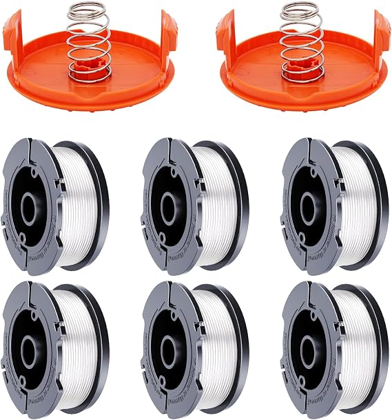 AF-100 Line Trimmer Weed Eater Spool for Black & Decker 0.065" 30ft 8 Pack