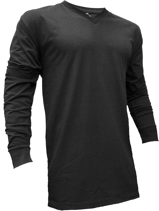 Mens V Neck Shirts - Long Sleeve - Mid Weight - VRLS
