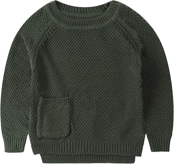 Peecabe Toddler Baby Girl Boy Cable Knit Sweater Cotton Infant Pullover Crewneck Long Sleeve Sweatshirt Fall Winter