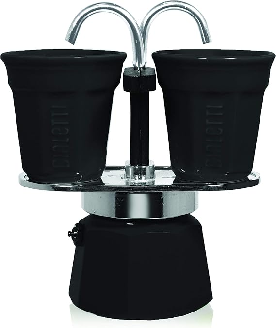 Bialetti Set Mini Express with 2 Espresso Cups, Black