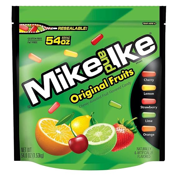 Mike & Ike Chewy Assorted Fruit Flavored Candies, 54 Oz