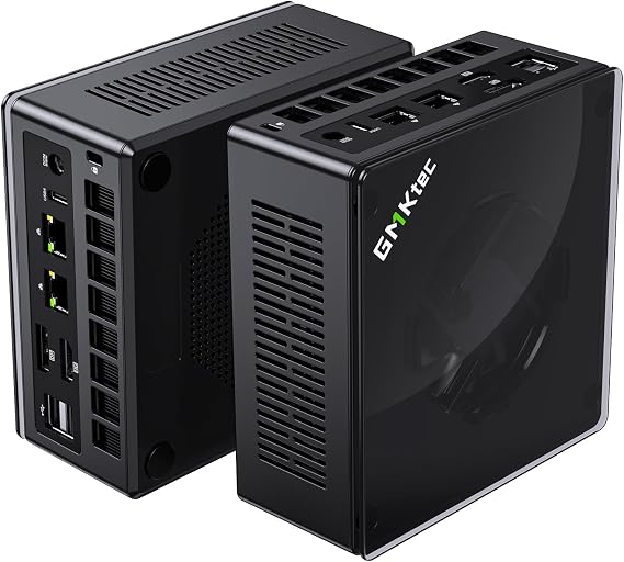 GMKtec Mini PC AMD Ryzen 7 8845HS 64GB 32GB*2 + 1TB Windows 11 Pro Mini PC Frequency 5.1GHz Small PC DDR5 PCIe 4.0 M.2 2280 Oculink WiFi 6 Bluetooth 5.2 4-Screen Simultaneous Output NucBox K8 Plus