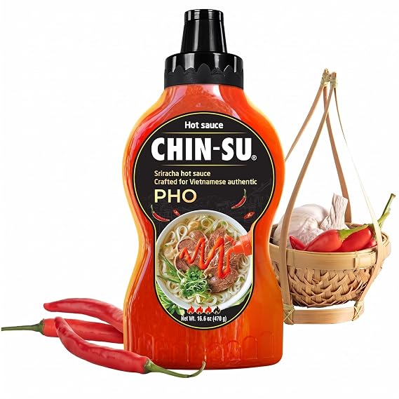Original Vietnamese Hot Sauce for Pho, CHIN-SU Hot Chili Sauce for Authentic Taste of Pho & Other Vietnamese Specialties, Gourmet Asian Hot Sauce with Ripe Chili Peppers