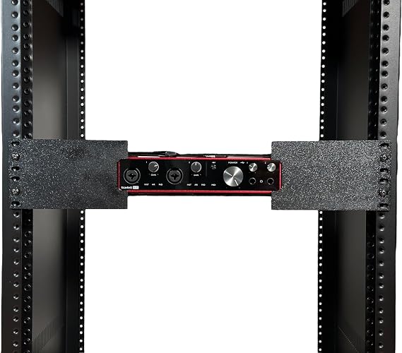 Rack Mount Kit for Focusrite Scarlett 8i6 3rd Gen - 19" 2U PETG Brackets with Straps, Studio Recording Rack Accessory