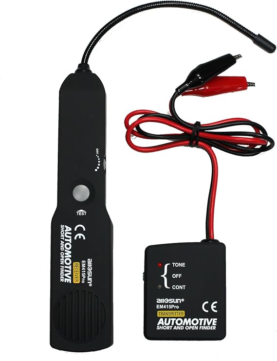 ALLOSUN Automotive Cable Wire Tracker Car Tracer Finder Test Short & Open DC 6~42 Volts, Black (EM415PRO)