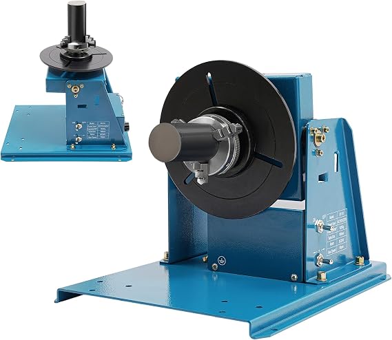 Rotary Welding Positioner 22LBS, 0-90 Welding Positioning Turntable Table with 7.1Inch 3-Jaw Lathe Chuck, 10 RPM 10W Welder Positioning Machine for Cutting Grinding Assembly Testing