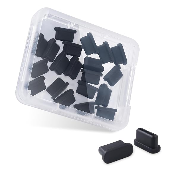 Cable Matters 20-Pack USB C Port Covers, USB C Dust Plug, Black
