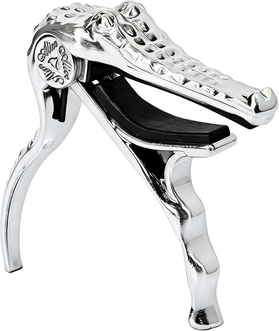 Alice Acoustic Guitar Alligator Capo - Aluminum Alloy Pearl Chrome Color Guitar Capo for Acoustic Guitar
