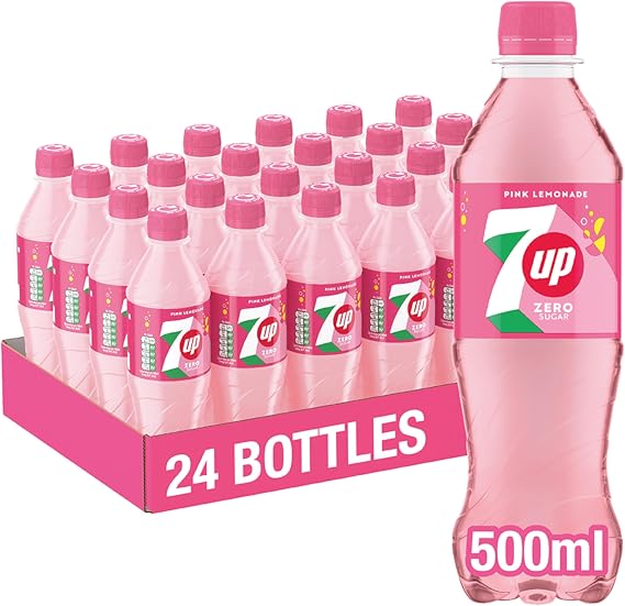 7UP Zero Pink Lemonade 500ml Bottle | 24 Pack