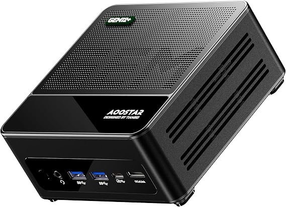 AOOSTAR GEM12+ Barebone Mini PC, AMD Ryzen 7 PRO 8845HS with Radeon 780M Graphics, Mini Computer Supports OCuLink&4-Screen 4K Display, Mini Desktop Computers for Home, Business, Gaming, No RAM/SSD/OS