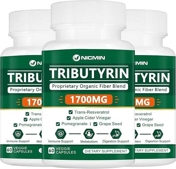 Tributyrin Supplement - Premium Butyrate Gut Health Supplement for Leaky Gut 180 Capsules