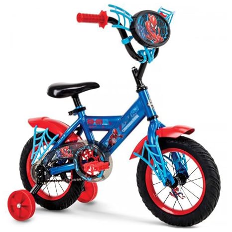 Huffy Marvel Spider-Man 12 Kids Bike for Toddlers with Removable Training Wheels & Quick Adjust Seat Height