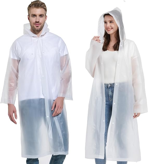 YDYJKI Rain Ponchos for Adults Reusable 2 Pcs Raincoats Emergency for Women Men