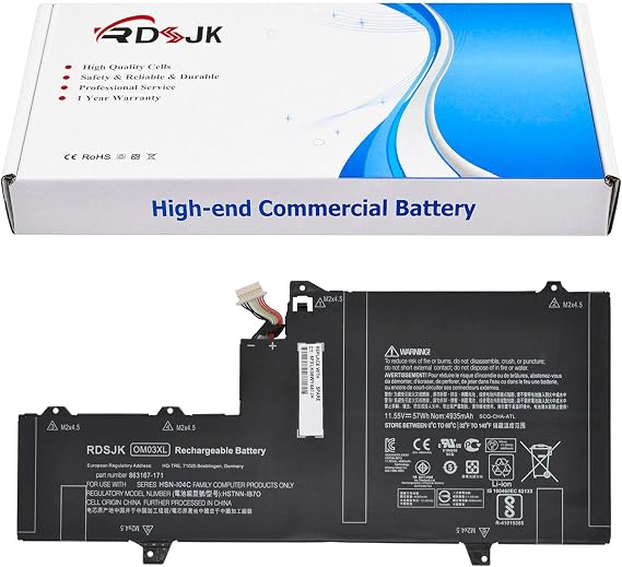 OM03XL OM03 Laptop Battery for HP EliteBook X360 1030 G2 1GY31PA Series OMO3XL OM03057XL 863167-171 863167-1B1 863280-855 HSN-I04C HSTNN-1B70 HSTNN-IB70 HSTNN-IB7O 11.55V 57Wh