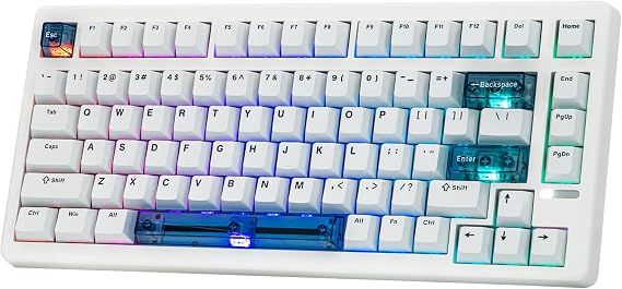 EPOMAKER HE80 Hall Effect Gaming Keyboard 8K Polling & 32K Scan Creamy Gasket DKS SOCD RGB Backlight Hot-Swappable Wired Gaming Keyboard for PC & Mac White