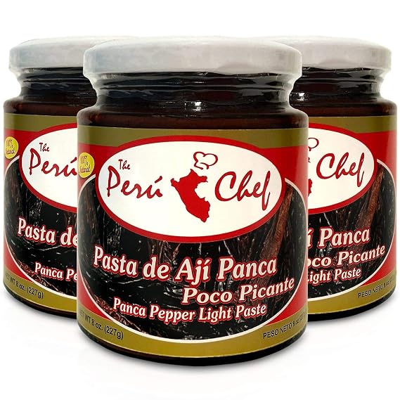 Peruchef Pasta de Aji Panca poco Picante Peru | Light Panca Pepper Paste 3 Pack