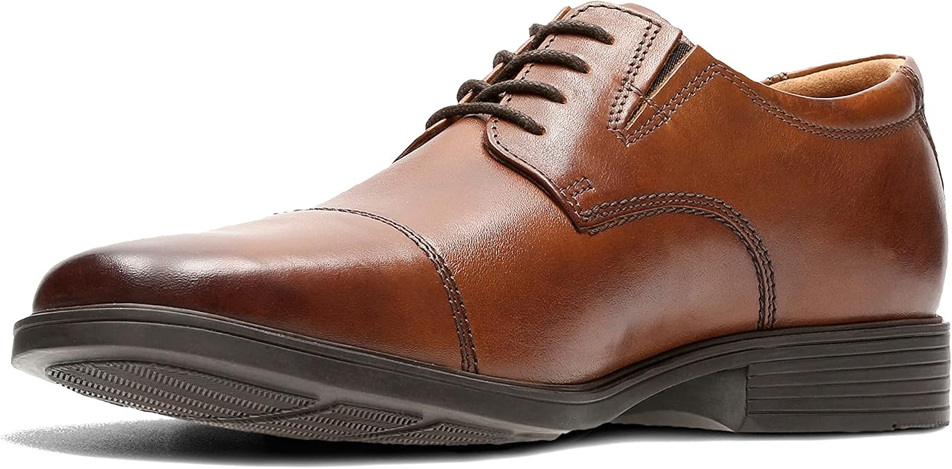 Clarks 261103097 Men's Business Shoes, Brown Leather