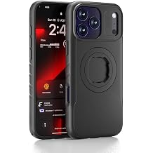 携帯電話ケース iPhone 17 Pro Max対応 クイックリリースロック バイク&バイクマウント用、スリム耐衝撃カバー、ブラック