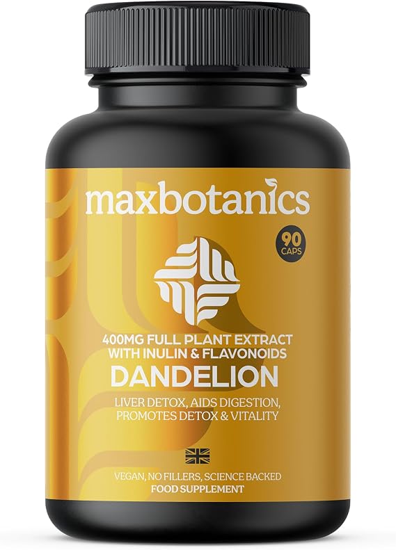 Dandelion Root Leaf Extract  Plant Profile Liver Detox Digestion & Vitality with Inulin and Flavonoids Vegan No Fillers or Binders UK Made 90 Capsules
