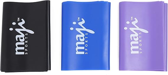 Maji Sports Full Body Exercise & Stretch Bands - Variable Resistance 4 Pack (Multi)