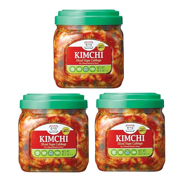 Jongga Mat Kimchi , All-Natural, Gluten Free, Kosher Certified, Cut Cabbage Kimchi | By Gourmet Kitchn - 3 Boxes (42.3 oz. per Box)