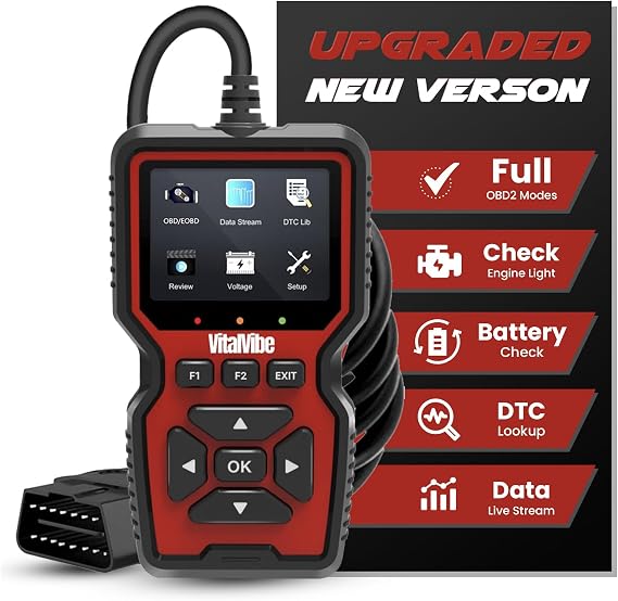 OBD2 Scanner Code Reader Plug-in Car Diagnostic Tool for Check Engine Light Compatible with Most 1996 & Newer Cars, Trucks & SUVs Easy-to-Use OBD II Reader for DIY Mechanics