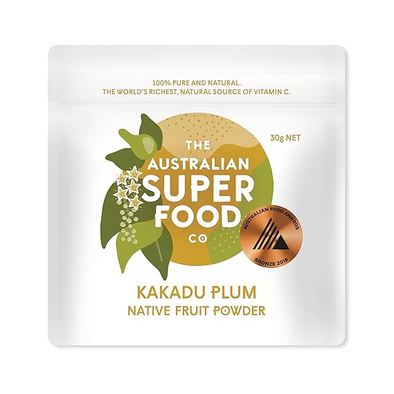 Kakadu Plum Freeze Dried Powder | 100 Percent Natural no Added Sugar | the Worlds Richest Natural Source of Vitamin C by the Australian Superfood Co | 30 Gram