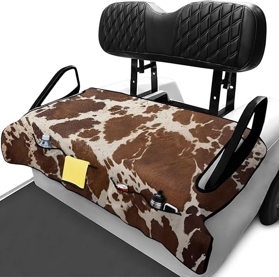 Golf Cart Seat Covers for Club Car and More 2-Seat Carts, Golf Cart Seat Towel Blanket with 4 Front Pockets