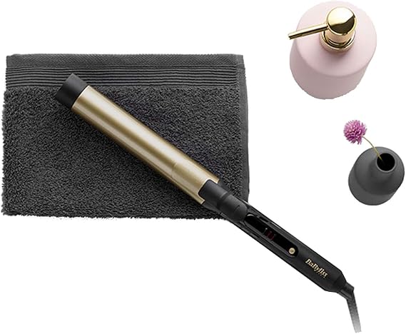 Babyliss C432E Gold Ceramic 200C LED Display Curling Iron, 32 mm