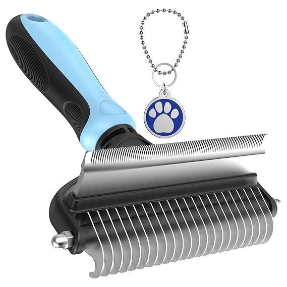 Pet Grooming Tool, 2 Sided Cat and Dog Brush for Shedding, Dual Head Comb