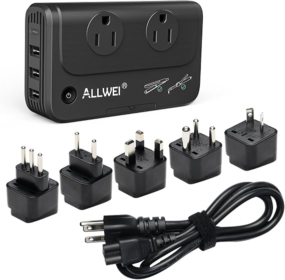 ALLWEI Travel Voltage Converter 220V to 110V Outlet Converter us to Europe