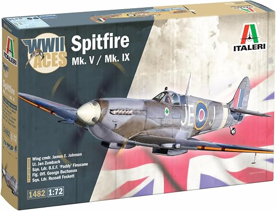 Italeri 1482 Spitfire Mk.V/Mk.IX Aces 1:72 Scale Plastic Model Kit/Model Assembly
