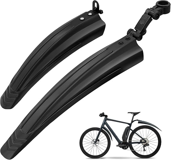 Bike Mudguard Set, Portable Adjustable Road Mountain Bike Bicycle Cycling Tires Front and Rear Mud Guard Fenders for MTB Mountain Road Bike