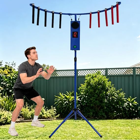 Catch Stick Arcade Game Machine, Reflex Stick Challenge Game, Arcade Game Machine, 5 Adjustable Speed Modes, for Carnivals, Events, Party, Bars Blue