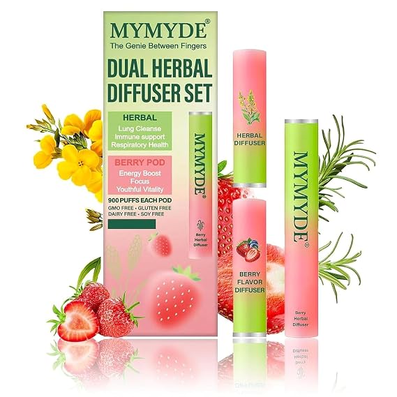 Botanical Fragrance Stick Set, Pure Plant Essence - Strawberry & Mint &Thyme Botanical Scent, Non-Electronic Personal Fragrance Accessory About 1500+Uses (Upgraded Version)