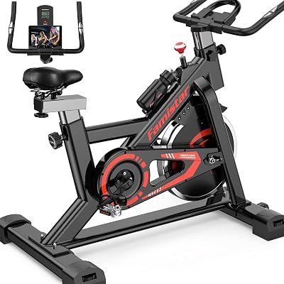 40 lbs Quiet Flywheel Max.300 lbs Capacity Exercise Bike, Carbon-Steel Heavy-duty Indoor Cycling Stationary Bike with LCD Display, Adjustable Comfortable Seat and Smooth Quiet Belt, Smart Handlebars for Home Cardio Gym Workout