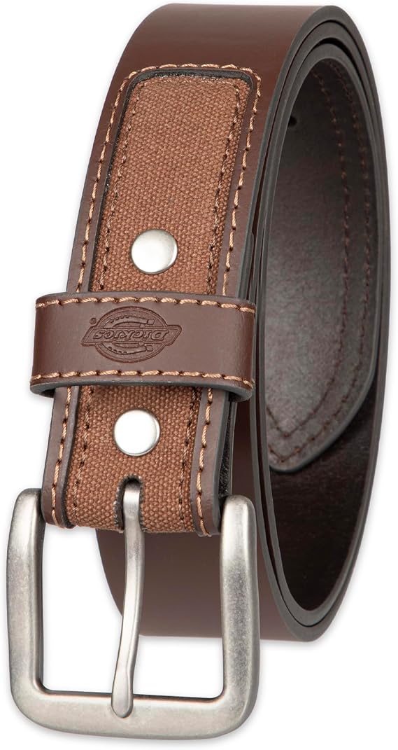 Dickies mens Industrial Strength Leather Belt Workwear, Durable, Reinforced, Heavyweight