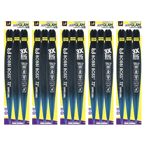 BOBBI BOSS Just Glam 3X Pre-Feathered Braid 72" (5-Pack, M1B/27)