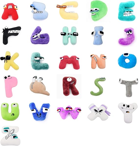 PHYMAT 1PCS Alphabet Lore Jouets en peluche, Alphabet Lore Jouet d'oreiller Éducatif 20cm (L)