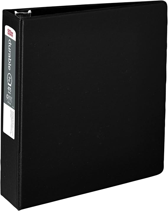 OfficeMax Durable Reference Binders with Round Ring 2", Black