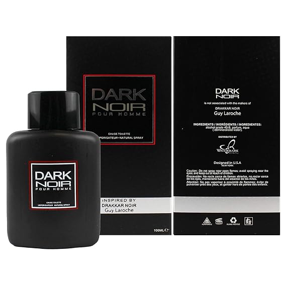 Dark Noir Men For Men, Eau De Toilette 3.3 Fl. Oz./ 100 ml (One Pack)