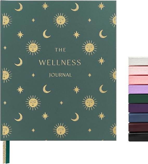 &And Per Se Wellness Journal, Self Care & Daily Journal for Women, Mental Health Planner with Habit Tracker, Diet & Goals, Undated, Gift-Ready (Celestial Green)