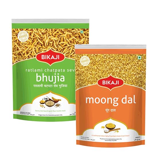 Bikaji Chatpata Sev 400g & Moong Dal 400g Namkeen Combo
