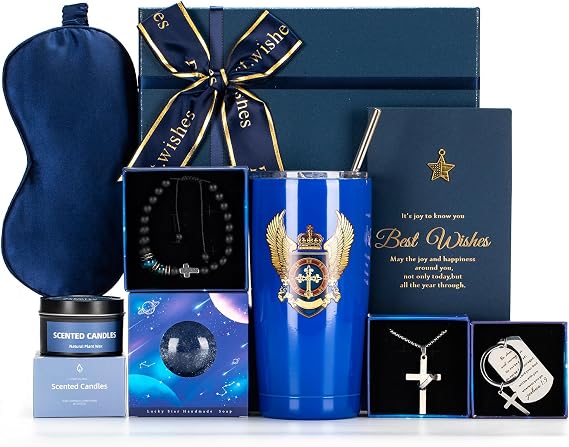 JOYOFUN Fathers Day Gift for Dad, Birthday Gifts for Men,Blue Man Premium Gifts Basket Ideas Set for Him,Men's Birthday Gift Box Presents for Dad,Husband,Brother,Son, Boyfriend,Male Friend