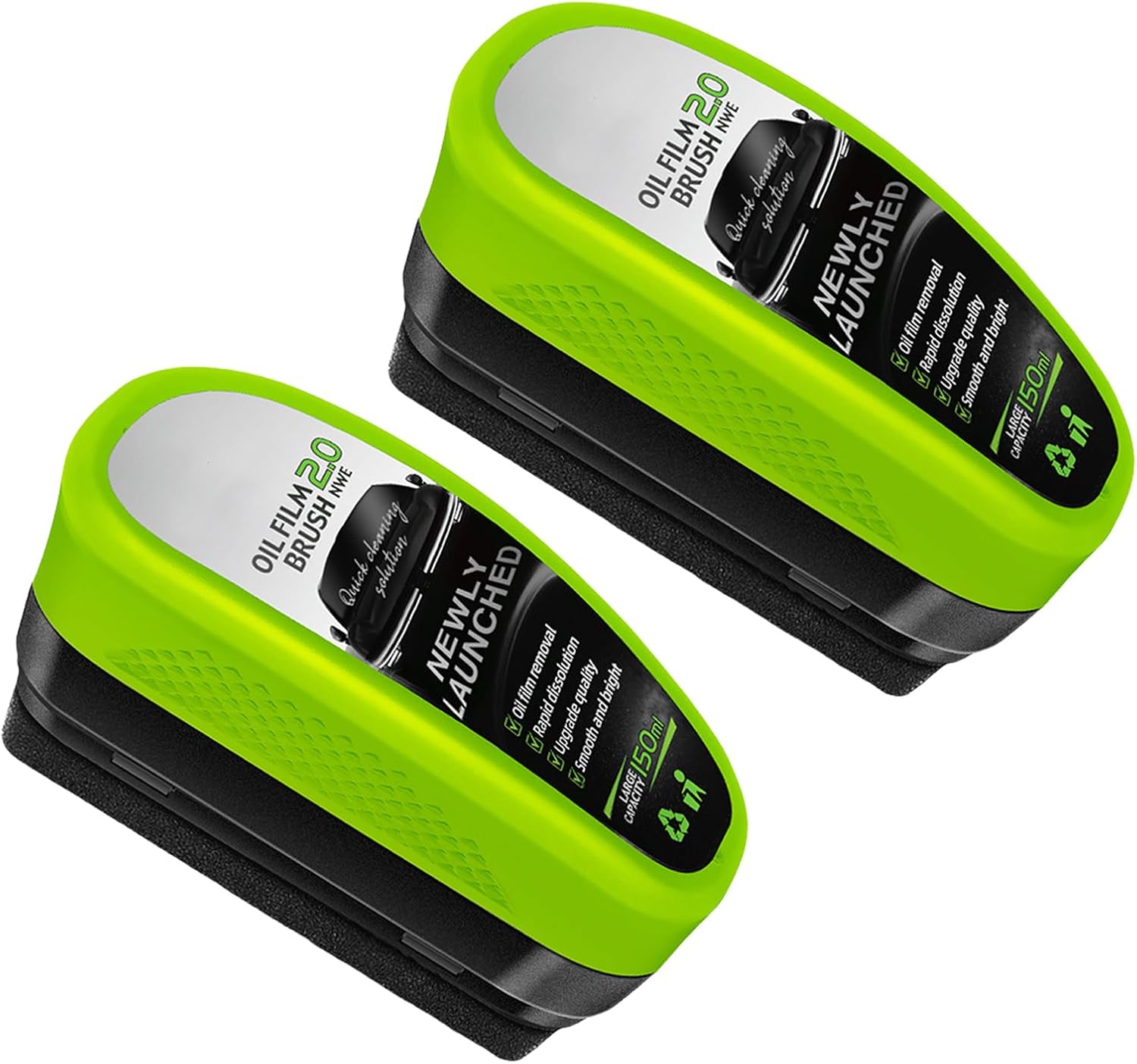 Jet Dry Shop - Jetdryshop Glass Cleaner, Jet Dry Shop Wind Shield Cleaner, 2025 New Upgrade Automotive Oil Film Cleaning Brush, Reusable Oil For Car Glass Improves Clarity 2 Pcs