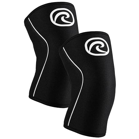 Rehband 7mm Power Max Knee Compression Sleeve for Strength Sports, Competition Grade, Neoprene Knee Sleeves for Bodybuilding & Heavy Powerlifting, Colour:Black - 1 Pair, Size:X-Small